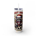 Funny Santa Skinny Tumbler with Straw, 20oz