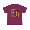 Survived the Day, Lost My Hair Tie Tee — Funny Messy Bun Graphic T-Shirt